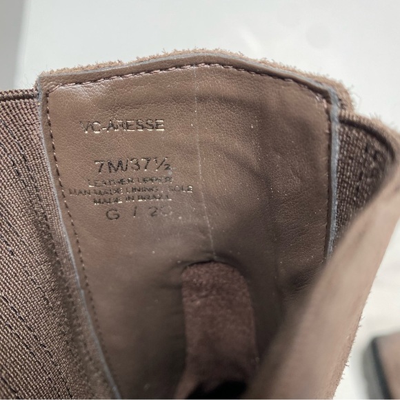 Vince Camuto Aresse Brown Suede Square Toe Heeled Bootie 7M - Picture 11 of 14